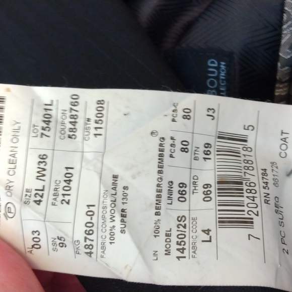 Loro Piana - Joseph Abboud Black Hairline Stripe Suit 42R * - Picture 13 of 14